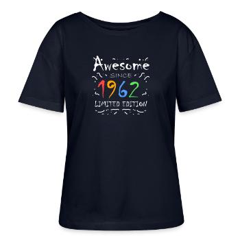 1962 - Né en 1962 - T-shirt bio à col rond SERENA Stanley/Stella Femme - marine - Devant - Anna (173cm)