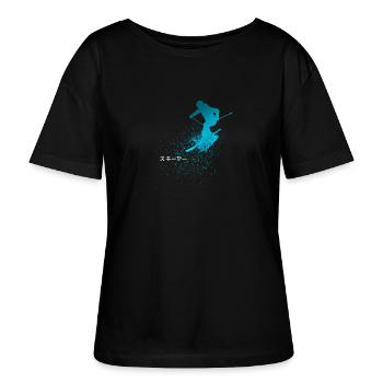 Skier, Ski, Japanese - Stanley/Stella Relaxed Rundhals Frauen Bio-T-Shirt SERENA - Schwarz - Vorne - Anna (173cm)