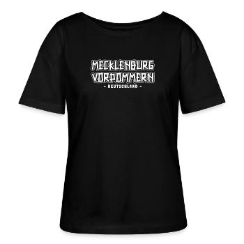 Meckpomm Mecklenburg Vorpommern - Stanley/Stella Relaxed Rundhals Frauen Bio-T-Shirt SERENA - Schwarz - Vorne - Anna (173cm)