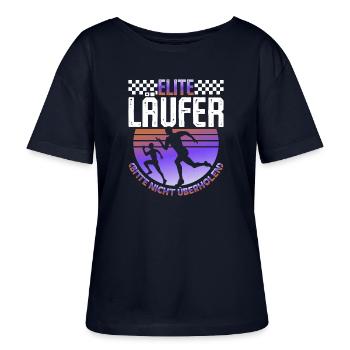 Laufen ELITE LÄUFER BITTE NICHT ÜBERHOLEN Lustiges - Stanley/Stella Relaxed Rundhals Frauen Bio-T-Shirt SERENA - Navy - Vorne - Anna (173cm)