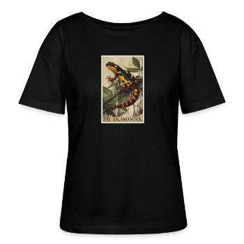 Salamanders Salamander - Stanley/Stella Relaxed Rundhals Frauen Bio-T-Shirt SERENA - Schwarz - Vorne - Anna (173cm)