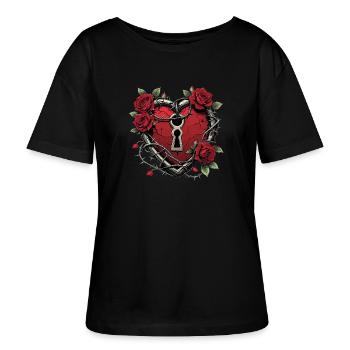 Dark Romance Booktok - Stanley/Stella SERENA Relaxed Women’s Organic Round Neck T-shirt - black - Front - Anna (173cm)