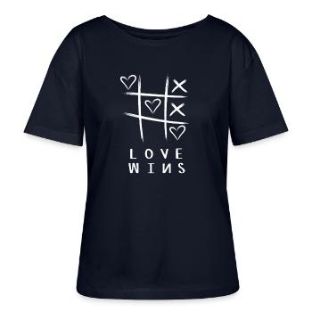 Love wins - Stanley/Stella SERENA Relaxed Women’s Organic Round Neck T-shirt - navy - Front - Anna (173cm)