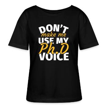PhD graduate student proefschrift - Stanley/Stella Relaxed vrouwen bio-T-shirt met ronde hals SERENA - zwart - Voor - Anna (173cm)