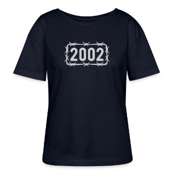 Birthday Vintage 2002 Barbed Wire - Stanley/Stella SERENA Relaxed Women’s Organic Round Neck T-shirt - navy - Front - Anna (173cm)
