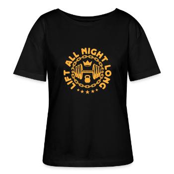 Fitness Motivation Bodybuilder Lift Toute la nuit - T-shirt bio à col rond SERENA Stanley/Stella Femme - noir - Devant - Anna (173cm)
