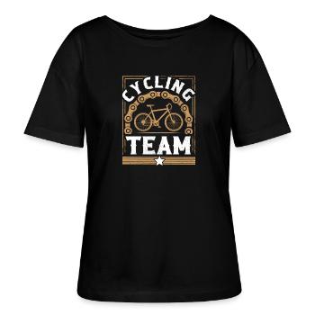 Fahrrad Radfahren Team - Stanley/Stella Relaxed Rundhals Frauen Bio-T-Shirt SERENA - Schwarz - Vorne - Anna (173cm)