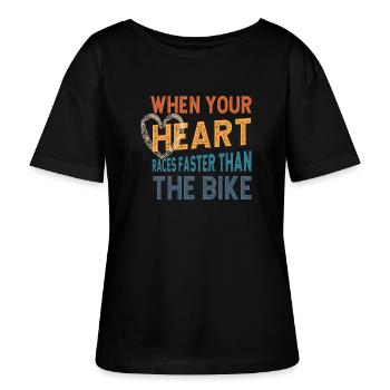 Dirt Biker Riding Your Heart Races Faster - Stanley/Stella Relaxed Rundhals Frauen Bio-T-Shirt SERENA - Schwarz - Vorne - Anna (173cm)
