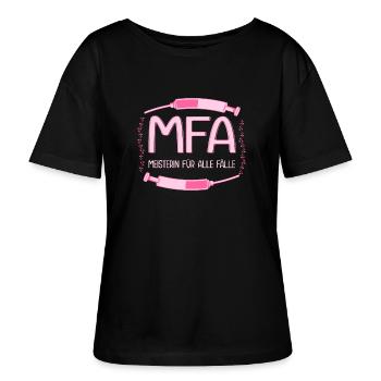 MFA Meisterin Medizinische Fachangestellte - Stanley/Stella Relaxed Rundhals Frauen Bio-T-Shirt SERENA - Schwarz - Vorne - Anna (173cm)