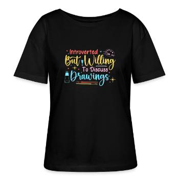 Artist Painter Graphic Willing To Discuss Drawings - Stanley/Stella Relaxed Rundhals Frauen Bio-T-Shirt SERENA - Schwarz - Vorne - Anna (173cm)