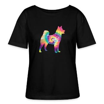 Tie Dye Dog - Stanley/Stella SERENA Relaxed Women’s Organic Round Neck T-shirt - black - Front - Anna (173cm)