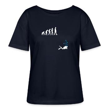 Plongée shirt Evolution cadeau Diver drôle - T-shirt bio à col rond SERENA Stanley/Stella Femme - marine - Devant - Anna (173cm)