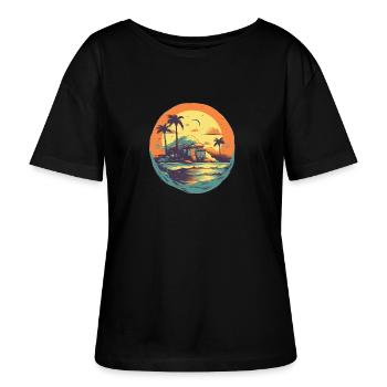 Strand - Stanley/Stella Relaxed Rundhals Frauen Bio-T-Shirt SERENA - Schwarz - Vorne - Anna (173cm)
