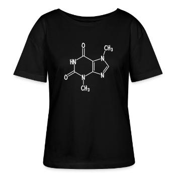 Schokolade Formel - Schoko - lecker - Theobromin - Stanley/Stella Relaxed Rundhals Frauen Bio-T-Shirt SERENA - Schwarz - Vorne - Anna (173cm)
