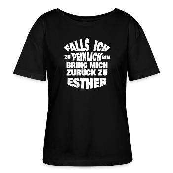 Esther als Jungesellenabschied - Stanley/Stella Relaxed Rundhals Frauen Bio-T-Shirt SERENA - Schwarz - Vorne - Anna (173cm)