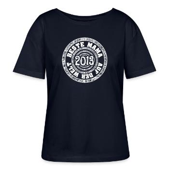 Muttertag 2013 - Stanley/Stella Relaxed Rundhals Frauen Bio-T-Shirt SERENA - Navy - Vorne - Anna (173cm)