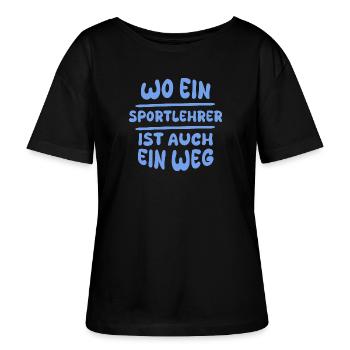 Sportlehrer Sportlehrer - Stanley/Stella Relaxed Rundhals Frauen Bio-T-Shirt SERENA - Schwarz - Vorne - Anna (173cm)