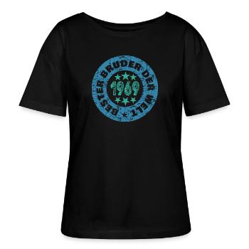 Frères et sœurs 1969 - T-shirt bio à col rond SERENA Stanley/Stella Femme - noir - Devant - Anna (173cm)