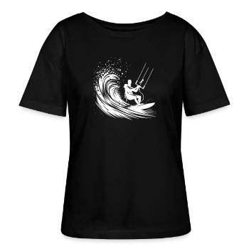 Storm Wave Rider - Kite Surfing Splash Sport - T-shirt bio à col rond SERENA Stanley/Stella Femme - noir - Devant - Anna (173cm)