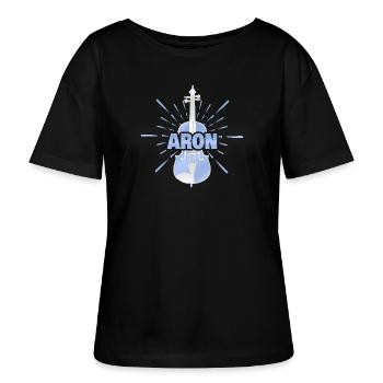 Gift for Aron - Stanley/Stella SERENA Relaxed Women’s Organic Round Neck T-shirt - black - Front - Anna (173cm)