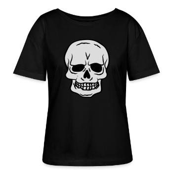 Horreur Halloween Skull Design - T-shirt bio à col rond SERENA Stanley/Stella Femme - noir - Devant - Anna (173cm)