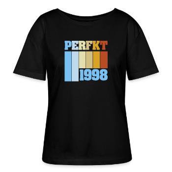 1998 - Stanley/Stella SERENA Relaxed Women’s Organic Round Neck T-shirt - black - Front - Anna (173cm)