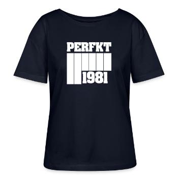 1981 - Stanley/Stella SERENA Relaxed Women’s Organic Round Neck T-shirt - navy - Front - Anna (173cm)