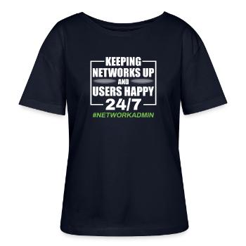 Network Administrator Network Engineer - Stanley/Stella SERENA Relaxed Women’s Organic Round Neck T-shirt - navy - Front - Anna (173cm)