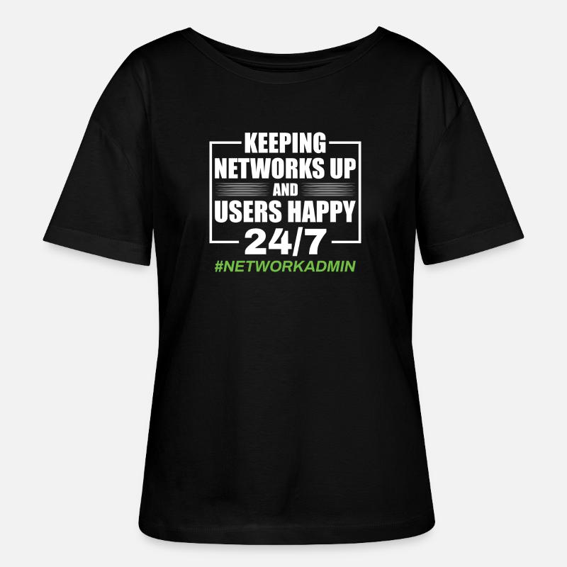 Netzwerkadministrator Netzwerktechniker - Stanley/Stella Relaxed Rundhals Frauen Bio-T-Shirt SERENA - Schwarz