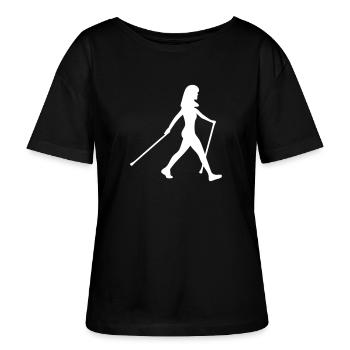 Nordic Walking - Stanley/Stella SERENA Relaxed Women’s Organic Round Neck T-shirt - black - Front - Anna (173cm)