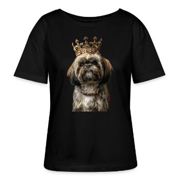 Shih Tzu - T-shirt bio à col rond SERENA Stanley/Stella Femme - noir - Devant - Anna (173cm)