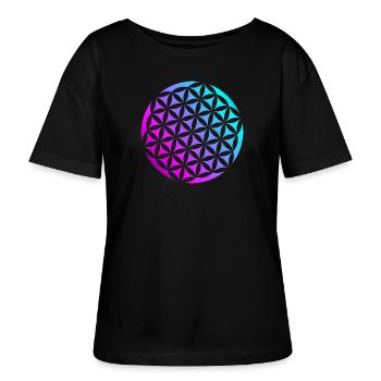 Fleur de vie - T-shirt bio à col rond SERENA Stanley/Stella Femme - noir - Devant - Anna (173cm)