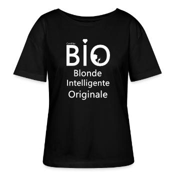 femme, femme humour, bio - T-shirt bio à col rond SERENA Stanley/Stella Femme - noir - Devant - Anna (173cm)