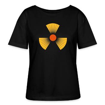 lumières atome symbole radioactif symbole atomique - T-shirt bio à col rond SERENA Stanley/Stella Femme - noir - Devant - Anna (173cm)