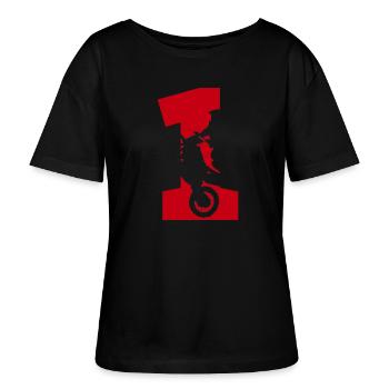 Moto 1 motard - T-shirt bio à col rond SERENA Stanley/Stella Femme - noir - Devant - Anna (173cm)