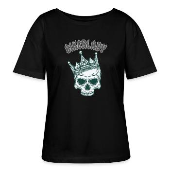 Motarde - T-shirt bio à col rond SERENA Stanley/Stella Femme - noir - Devant - Anna (173cm)