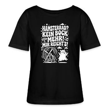 Hamsterrad Kein Bock mehr Freiheit Humor - Stanley/Stella Relaxed Rundhals Frauen Bio-T-Shirt SERENA - Schwarz - Vorne - Anna (173cm)