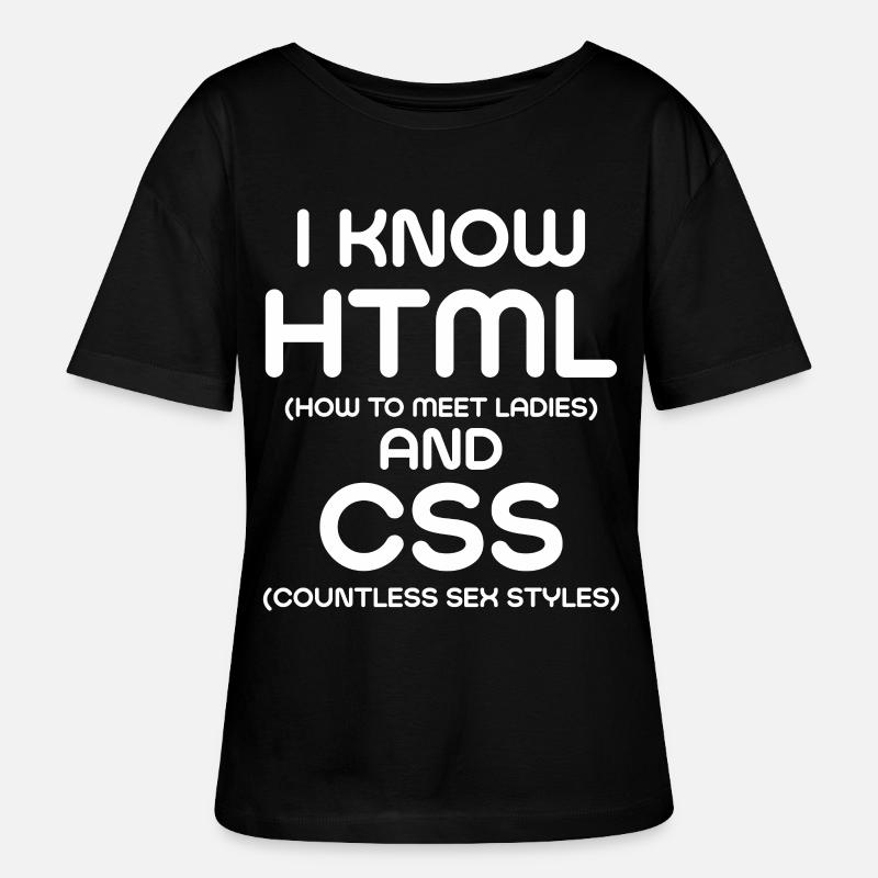 Je connais html et CSS - T-shirt bio à col rond SERENA Stanley/Stella Femme - noir