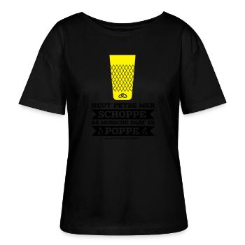 JGA hessisch Frankfurt Apfelwein Crew - Stanley/Stella Relaxed Rundhals Frauen Bio-T-Shirt SERENA - Schwarz - Vorne - Anna (173cm)