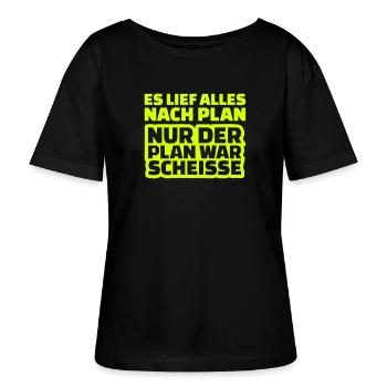 Plan Scheisse - Stanley/Stella Relaxed Rundhals Frauen Bio-T-Shirt SERENA - Schwarz - Vorne - Anna (173cm)