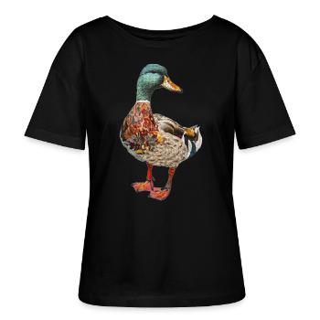 Ente - Stanley/Stella Relaxed Rundhals Frauen Bio-T-Shirt SERENA - Schwarz - Vorne - Anna (173cm)