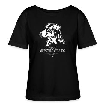 Appenzell Cattle Dog Mom Hunde Hund Wilsigns - Stanley/Stella Relaxed Rundhals Frauen Bio-T-Shirt SERENA - Schwarz - Vorne - Anna (173cm)