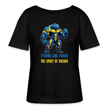 Ours suédois fort et fier - T-shirt bio à col rond SERENA Stanley/Stella Femme - noir - Devant - Anna (173cm)