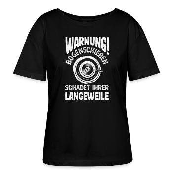 Ich gehe Bogenschießen - Stanley/Stella Relaxed Rundhals Frauen Bio-T-Shirt SERENA - Schwarz - Vorne - Anna (173cm)