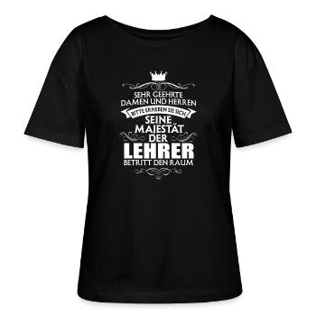 LEHRER - Stanley/Stella Relaxed Rundhals Frauen Bio-T-Shirt SERENA - Schwarz - Vorne - Anna (173cm)