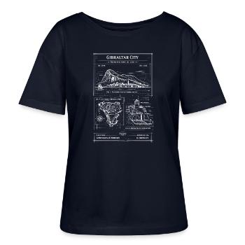 Plan directeur de la ville de Gibraltar - T-shirt bio à col rond SERENA Stanley/Stella Femme - marine - Devant - Anna (173cm)