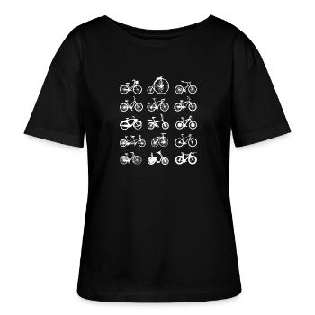 Fahrrad rad räder radl - Stanley/Stella Relaxed Rundhals Frauen Bio-T-Shirt SERENA - Schwarz - Vorne - Anna (173cm)