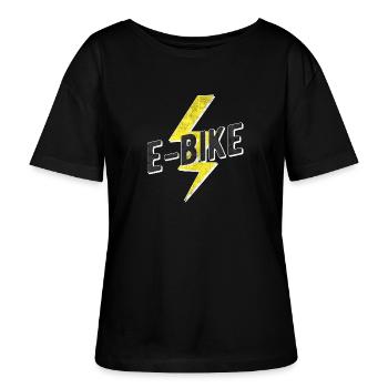 E Bike E-Bike - Stanley/Stella Relaxed Rundhals Frauen Bio-T-Shirt SERENA - Schwarz - Vorne - Anna (173cm)