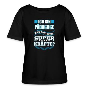 PÄDAGOGE - Stanley/Stella Relaxed Rundhals Frauen Bio-T-Shirt SERENA - Schwarz - Vorne - Anna (173cm)