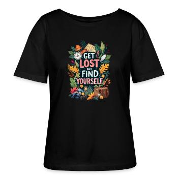 Hau ab - Stanley/Stella Relaxed Rundhals Frauen Bio-T-Shirt SERENA - Schwarz - Vorne - Anna (173cm)